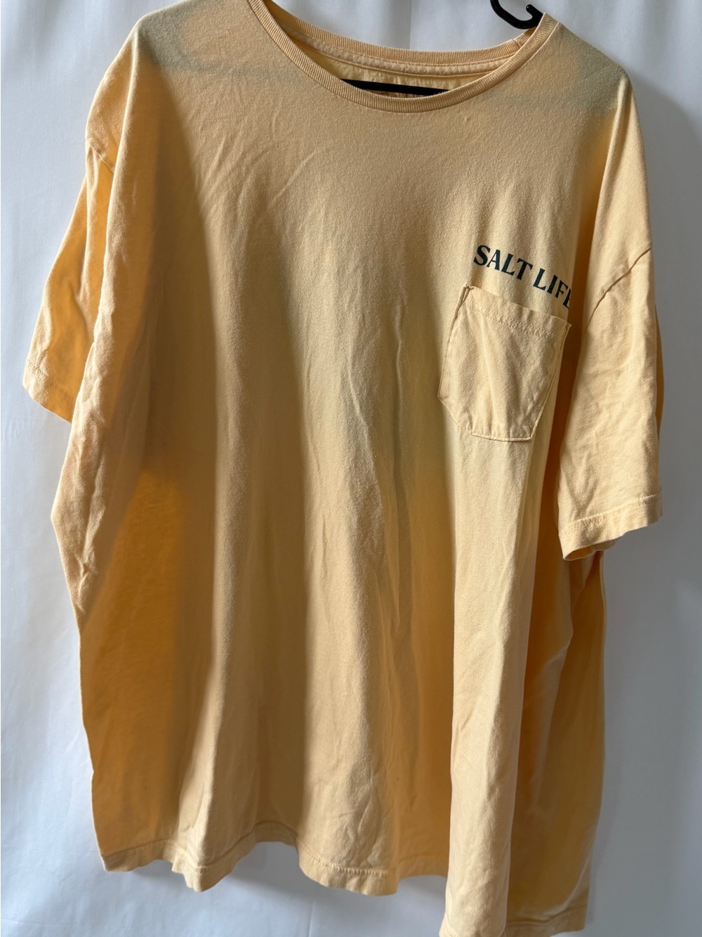Salt Life Men’s 3XL Marlin Fishing T Shirt Yellow Pocket Tee Coastal Beach